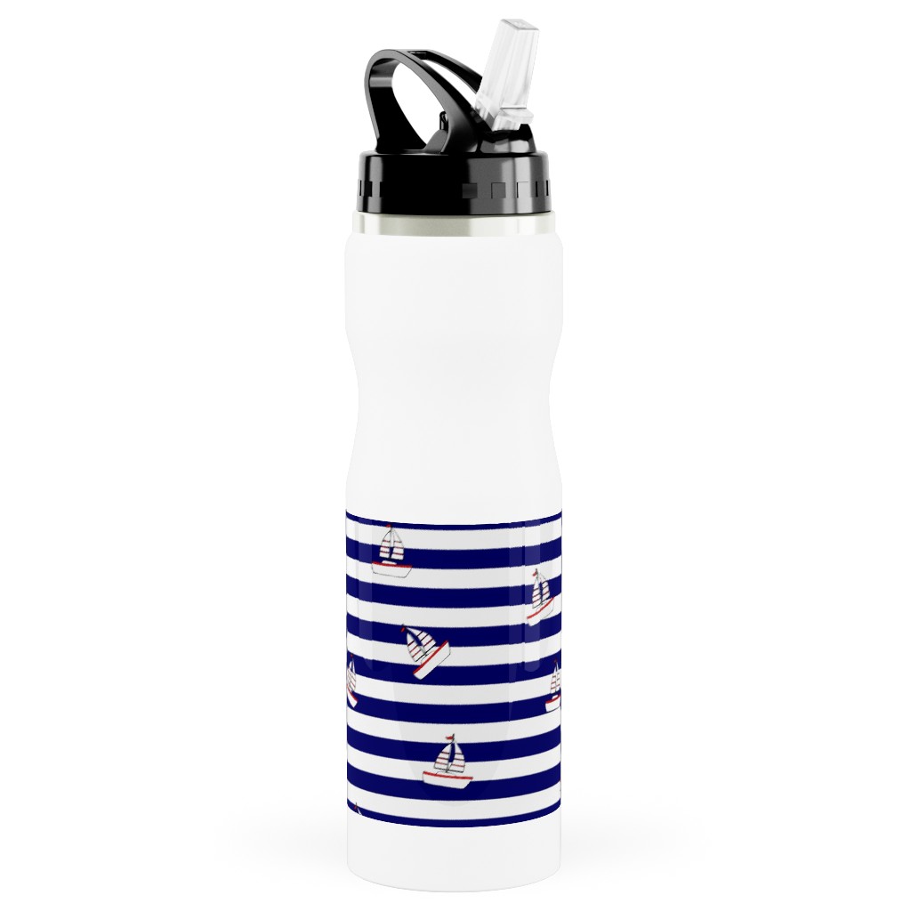 Blue Stainless Tumblers With Straw