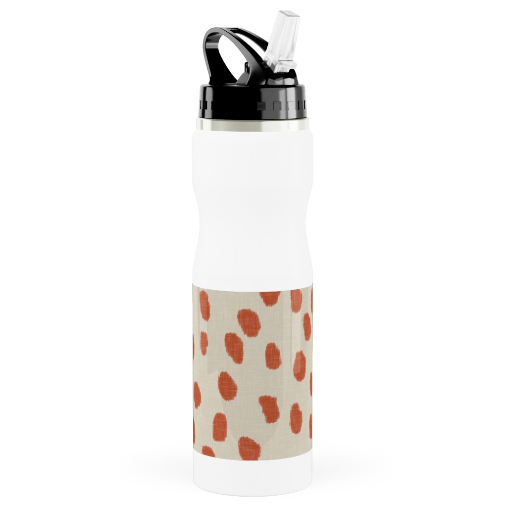 Printemps - Spice Stainless Steel Water Bottle with Straw, 25oz, With Straw, Orange, Orange