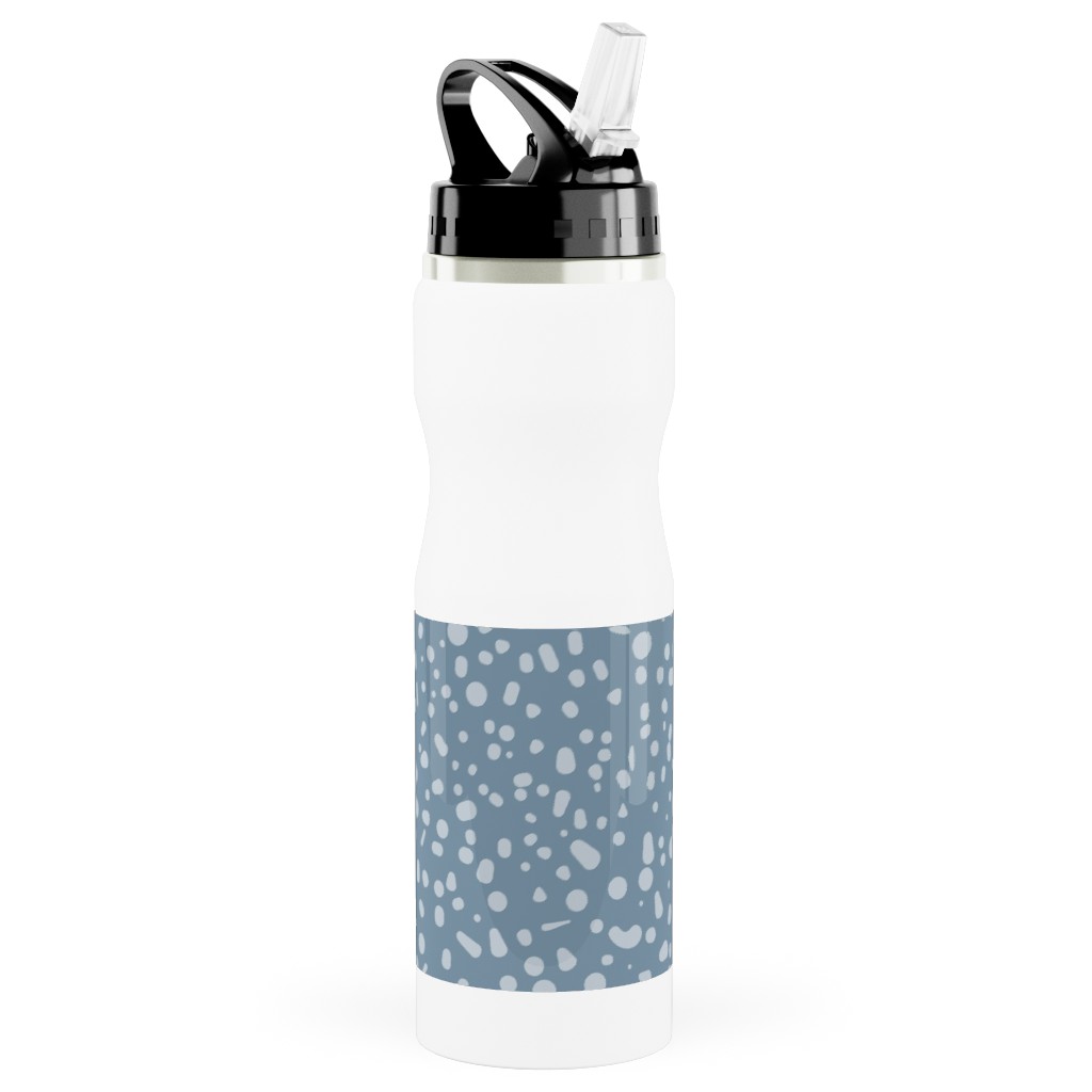 Arctic Thaw - Dark Grey Stainless Steel Water Bottle with Straw, 25oz, With Straw, Blue, True Blue