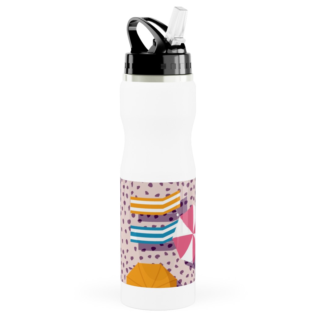 My Summer Vacay - Pink Stainless Steel Water Bottle with Straw, 25oz, With Straw, Pink