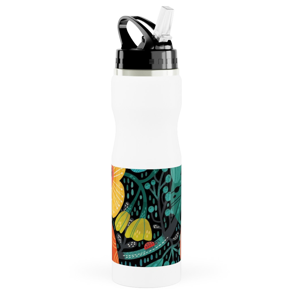 Bohemian Bop - Multi Stainless Steel Water Bottle with Straw, 25oz, With Straw, Multicolor