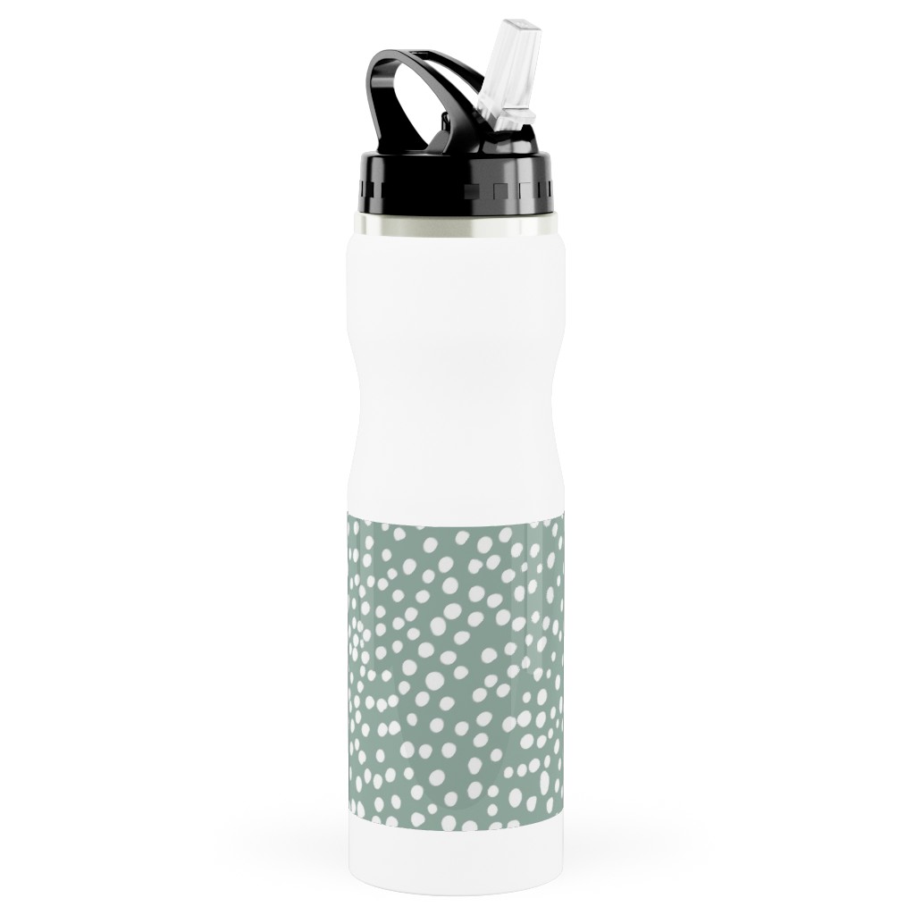 Cheetah - Sage Green Stainless Steel Water Bottle with Straw, 25oz, With Straw, Green, Classic Green