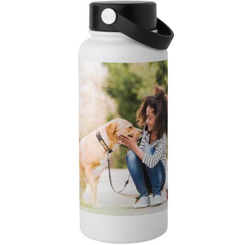 Gallery of Two Stainless Steel Wide Mouth Water Bottle, 30oz, Wide Mouth, Multicolor