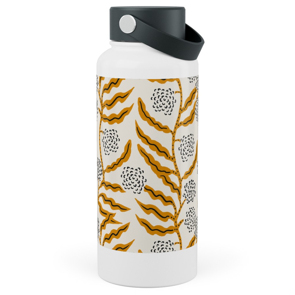 La Ville Vine - Yellow Stainless Steel Wide Mouth Water Bottle, 30oz, Wide Mouth, Yellow