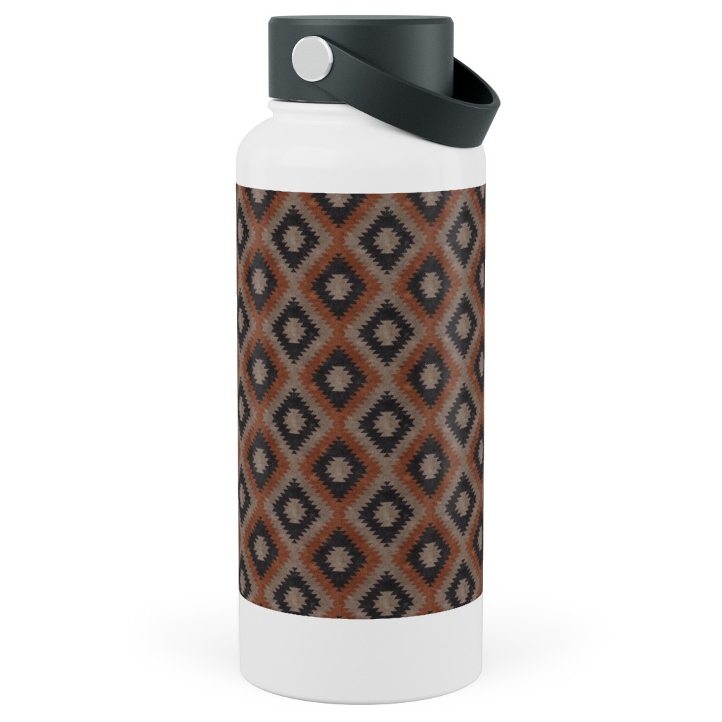 Aztec Stainless Steel Wide Mouth Water Bottle, 30oz, Wide Mouth, Brown, Taupe