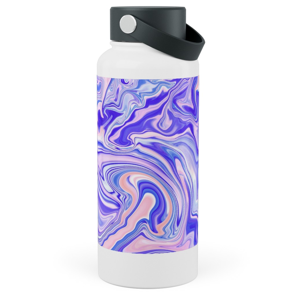 Love Spell Marble - Purple Coral Pink Stainless Steel Wide Mouth Water Bottle, 30oz, Wide Mouth, Purple