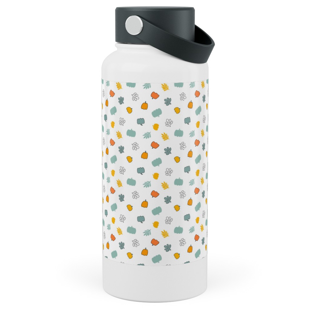 Autumn Harvest Vegetables - Light Stainless Steel Wide Mouth Water Bottle, 30oz, Wide Mouth, Multicolor