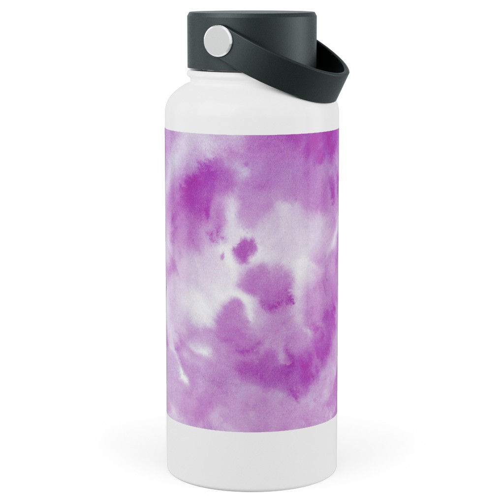 Watercolor Texture - Purple Stainless Steel Wide Mouth Water Bottle, 30oz, Wide Mouth, Purple