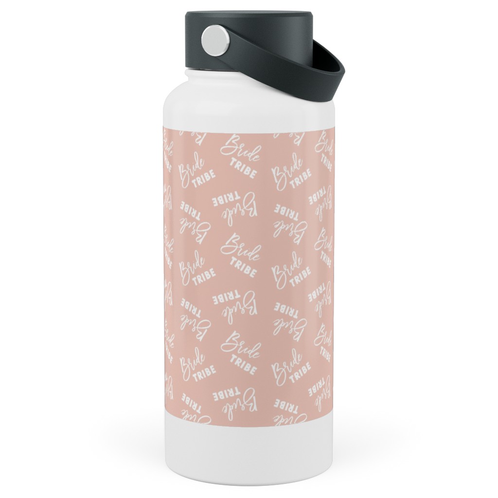 Bride Tribe - Light Pink Stainless Steel Wide Mouth Water Bottle, 30oz, Wide Mouth, Pink