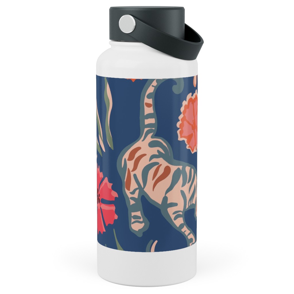 the Tigers Utopia - Multi Stainless Steel Wide Mouth Water Bottle, 30oz, Wide Mouth, Multicolor