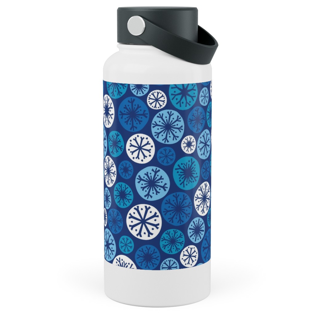 Snow Daze Stainless Steel Wide Mouth Water Bottle, 30oz, Wide Mouth, Blue, Blue Yonder