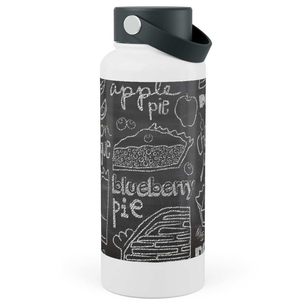 Today's Chalkboard Special! Stainless Steel Wide Mouth Water Bottle, 30oz, Wide Mouth, Gray, Gray