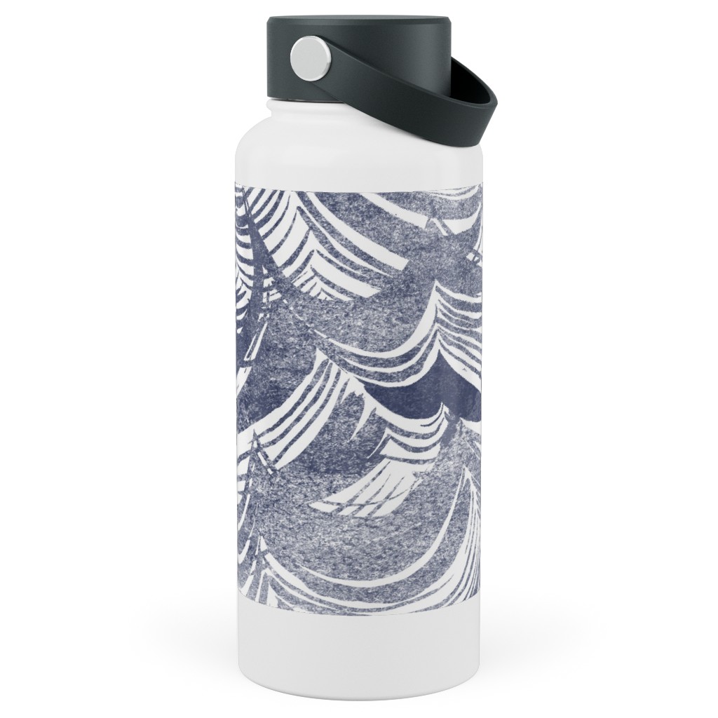 Wild Ocean Stainless Steel Wide Mouth Water Bottle, 30oz, Wide Mouth, Gray
