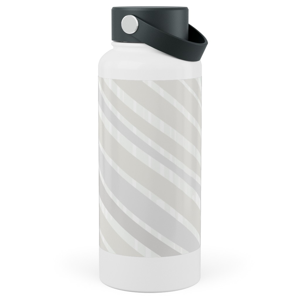 Herringbone Hues Stainless Steel Wide Mouth Water Bottle, 30oz, Wide Mouth, Gray