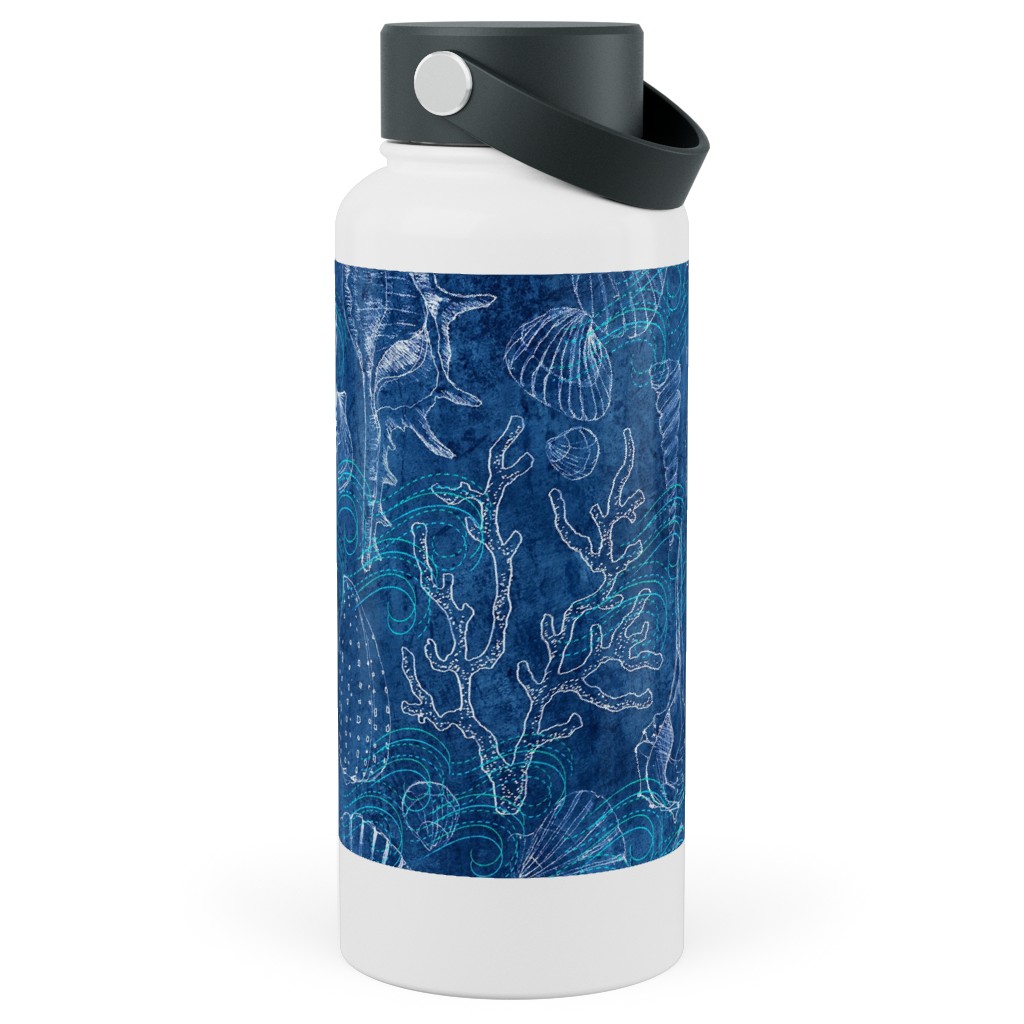 How Blue Is My Ocean Stainless Steel Wide Mouth Water Bottle, 30oz, Wide Mouth, Blue, True Blue
