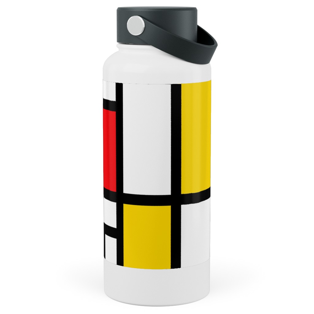 Mondrian Stainless Steel Wide Mouth Water Bottle, 30oz, Wide Mouth, Multicolor