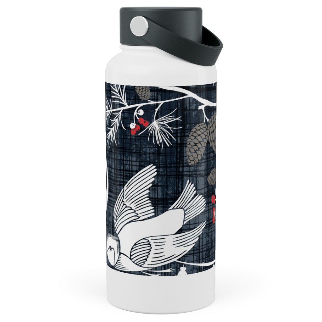 Merry Forest Stainless Steel Wide Mouth Water Bottle, 30oz, Wide Mouth, Black