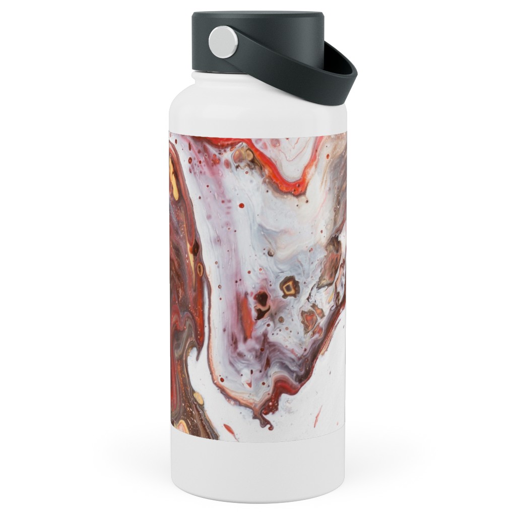 Acrylic Flow Stainless Steel Wide Mouth Water Bottle, 30oz, Wide Mouth, Brown