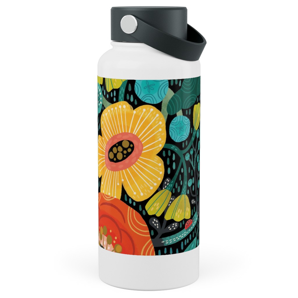 Bohemian Bop - Multi Stainless Steel Wide Mouth Water Bottle, 30oz, Wide Mouth, Multicolor