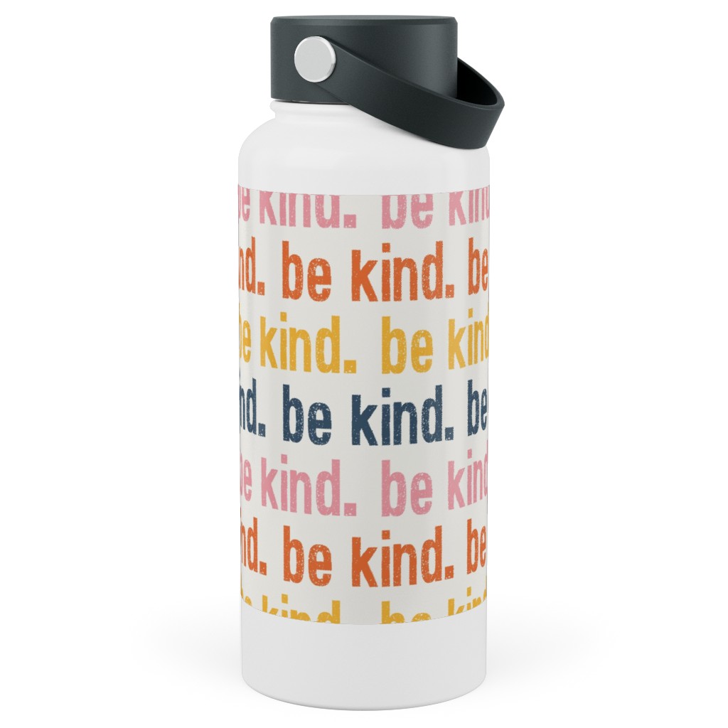 Be Kind - Multi Stainless Steel Wide Mouth Water Bottle, 30oz, Wide Mouth, Multicolor