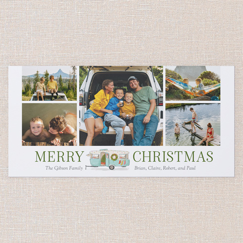 Camper Christmas Holiday Card, White, 4x8 Flat, Christmas, Matte, Signature Smooth Cardstock, Square