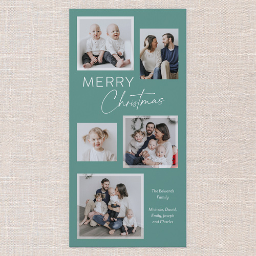 Modern Framing Holiday Card, Green, 4x8 Flat, Christmas, Standard Smooth Cardstock, Square