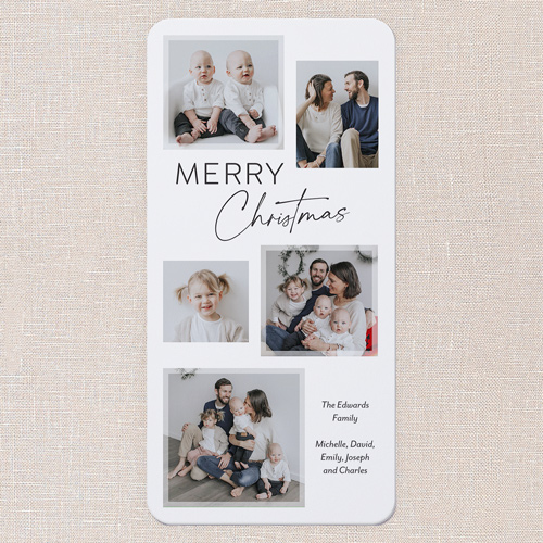 Modern Framing Holiday Card, White, 4x8 Flat, Christmas, Matte, Signature Smooth Cardstock, Rounded