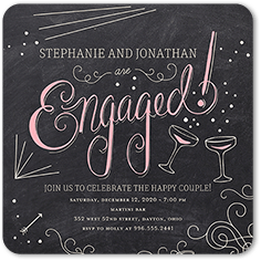 chalkboard bash engagement party invitation