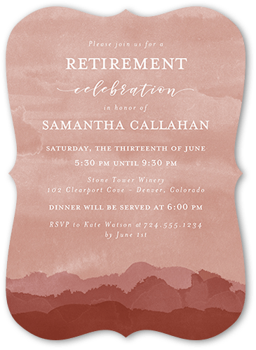 Watercolor Desert Party Invitation, Pink, 5x7 Flat, 100% Recycled Cardstock , Bracket