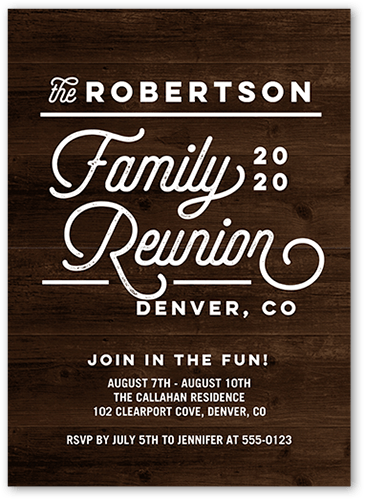 Modern Reunion Party Invitation, Brown, 5x7 Flat, Standard Smooth Cardstock, Square