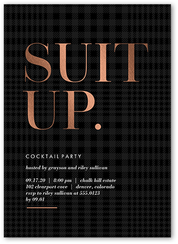 Fancy Up Party Invitation, Beige, 5x7 Flat, Luxe Double-Thick Cardstock, Square