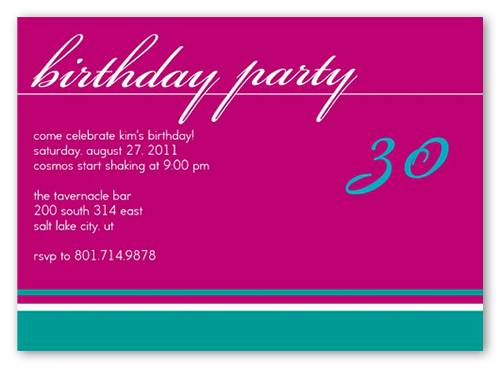 Birthday Fuchsia Party Invitation, Pink, Pearl Shimmer Cardstock, Square