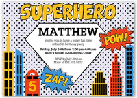 superhero birthday invitation 5x7 flat