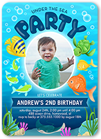 oceanic party birthday invitation 5x7 flat