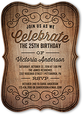engraved party birthday invitation 5x7 flat