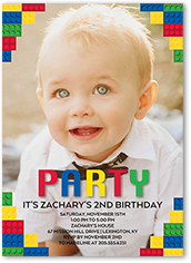 terrific party blocks birthday invitation 5x7 flat