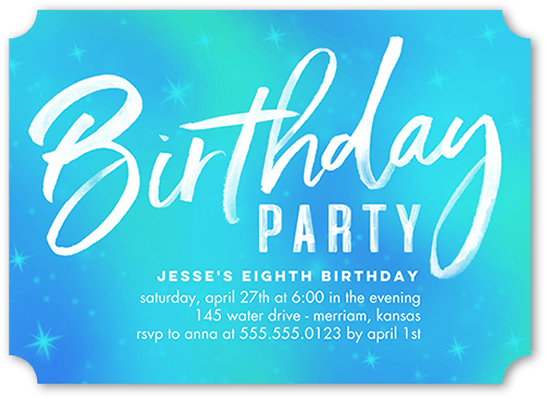Bright Birthday Birthday Invitation, Ticket Corners
