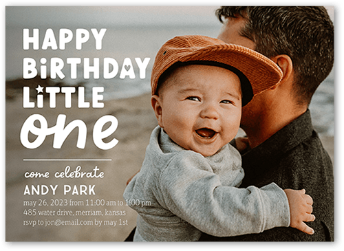 Loveliest Little One Birthday Invitation, White, none, 5x7 Flat, Luxe Double-Thick Cardstock, Square