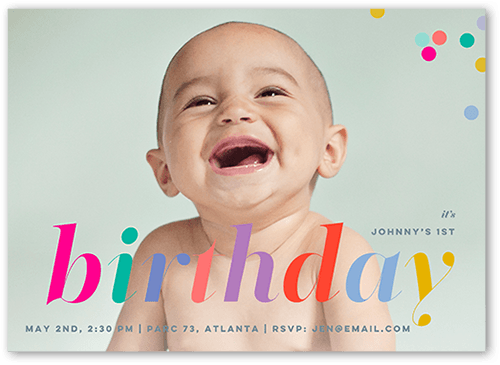 Color Cadence Birthday Invitation, White, 5x7 Flat, Standard Smooth Cardstock, Square