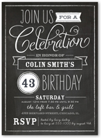 chalkboard wishes birthday invitation 5x7 flat