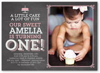 little cake girl birthday invitation 5x7 flat