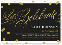 confetti sparkle birthday invitation 5x7 flat