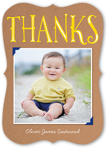 Big Thanks Frame Thank You Card, Yellow, Pearl Shimmer Cardstock, Bracket
