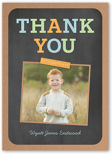 Fun Thanks Thank You Card, Grey, Pearl Shimmer Cardstock, Square