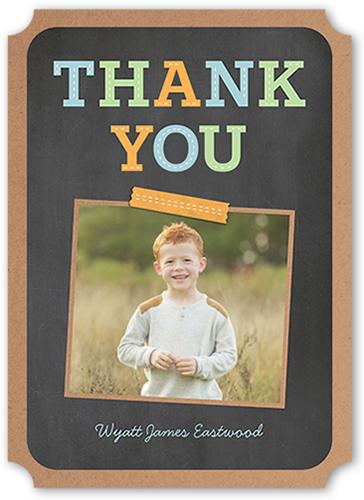 Fun Thanks Thank You Card, Grey, Matte, Signature Smooth Cardstock, Ticket
