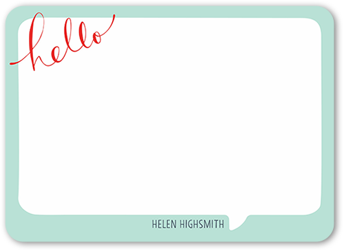 Bubble Hello Thank You Card, Green, 100% Recycled Cardstock ?, Rounded