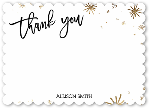 Fabulous Bursts Thank You Card, White, White, Pearl Shimmer Cardstock, Scallop