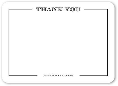 Bordered Gratitude Thank You Card, Black, 100% Recycled Cardstock , Rounded