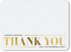 classic shiny recognition thank you card 5x7 flat