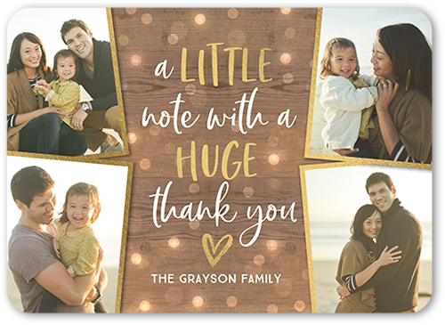Huge Appreciation Thank You Card, Brown, 5x7, Pearl Shimmer Cardstock, Rounded